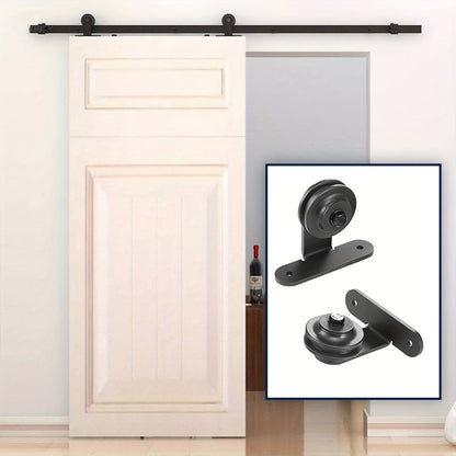 Schuifdeursysteem – Schuifdeurset – Deurbeslag – Schuifrail – Vloergeleider – Carbonstaal – 183 cm Rail – Max. 100 kg Draagvermogen