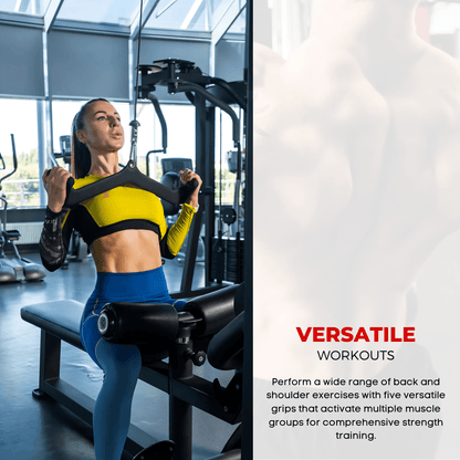 Fitnessgrepen – Trainingsgrepen – Handgrepen – Roeigrepen – Lat Pulldown Grepen – 5 Verschillende Grepen – Comfortabele Foam Rubber Coating