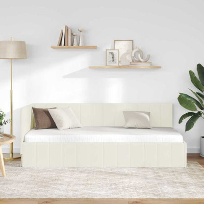 Bedombouw – Bedframe – Bedframe Eenpersoons – Slaapkamermeubel – Ledikant – Lichtgrijs – 100 x 200 cm – Stevig Geperst Hout – Luxe Velvet Hoofdbord