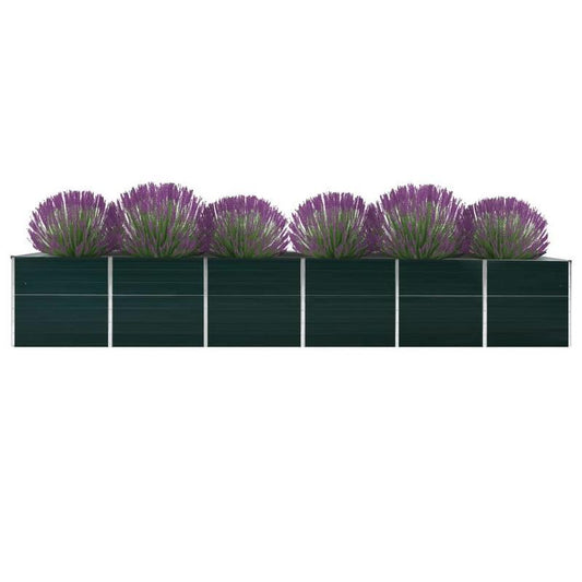 Verhoogde Bloementafel – Plantenrek – Tuinplantentafel – Kruidentafel – Groententafel – Gegalvaniseerd Staal – Weerbestendig & Ruim 480x80x77 cm – Groen