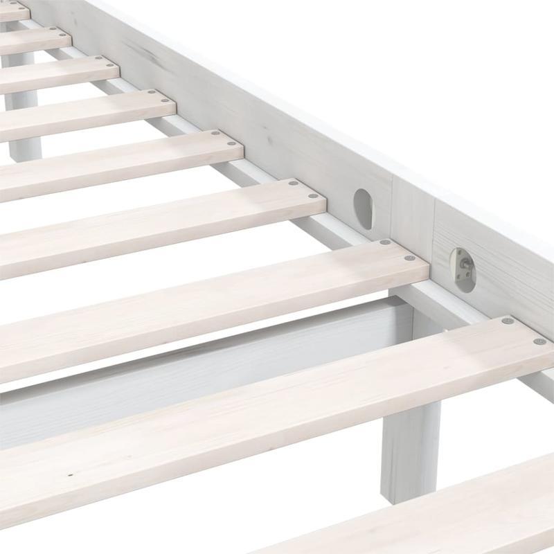 White Solid Pine Bed Frame 150x200cm King Size Practical, removable, suitable for all seasons, Home Bedding, Allseason Bed, Clean Aesthetic, Contemporary Design, Durable Construction, Highquality Wood, Easy Assembly, Practica
