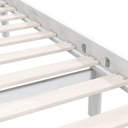 White Solid Pine Bed Frame 150x200cm King Size Practical, removable, suitable for all seasons, Home Bedding, Allseason Bed, Clean Aesthetic, Contemporary Design, Durable Construction, Highquality Wood, Easy Assembly, Practica