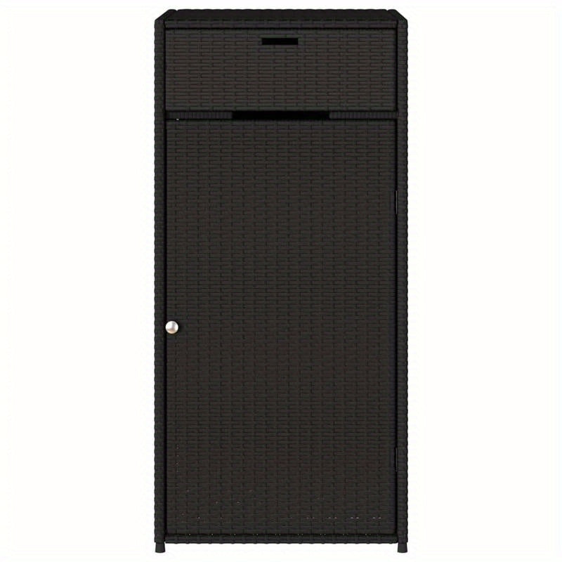 Tuinkast 55x55x111cm poly rattan zwart, Box,Cabinet,Rack for Storage, Garage Organization, Porch Storage, Sleek Storage Solution, Spacesaving Rack, Durable Plastic, Sturdy Construction, Utility Rack, Multipurpose Container, D