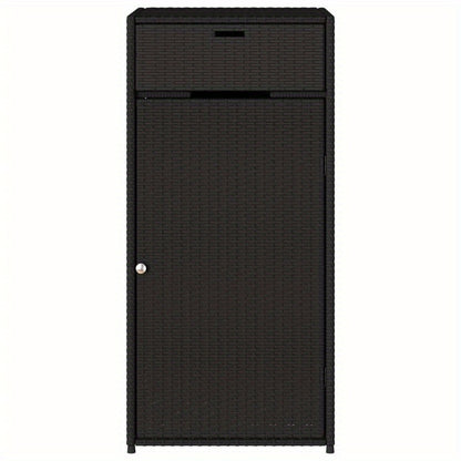 Tuinkast 55x55x111cm poly rattan zwart, Box,Cabinet,Rack for Storage, Garage Organization, Porch Storage, Sleek Storage Solution, Spacesaving Rack, Durable Plastic, Sturdy Construction, Utility Rack, Multipurpose Container, D