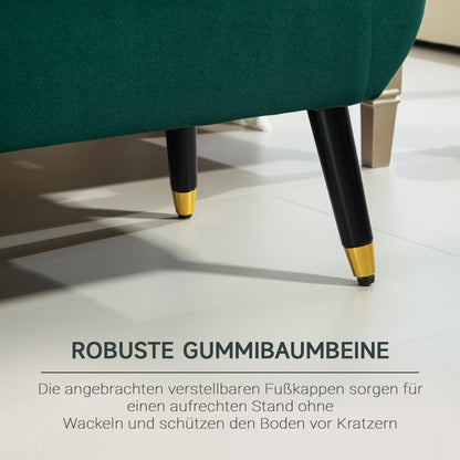 Sofa Bench – Schoenenbank – Opbergbank – Halbank – Zitbank – Met Opbergruimte – Fluweelachtig Polyester – Stevige Rubberhouten Poten – 107 x 42 x 65 cm – Diepgroen