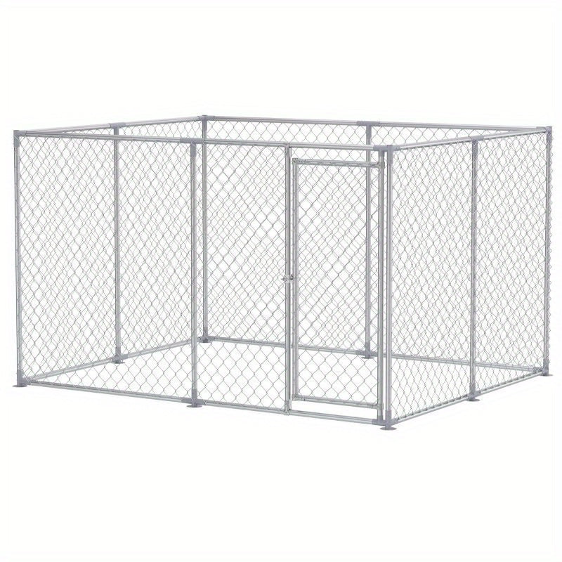 Buitenkennel Grote Honden – Hondenkooi Dierenverblijf Hondenren Hondenhok – 250x200x150 cm – Galvaniseerd Staal – Weerbestendig & Veilig Slot