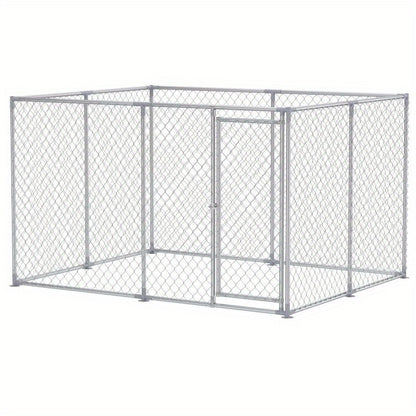 Buitenkennel Grote Honden – Hondenkooi Dierenverblijf Hondenren Hondenhok – 250x200x150 cm – Galvaniseerd Staal – Weerbestendig & Veilig Slot