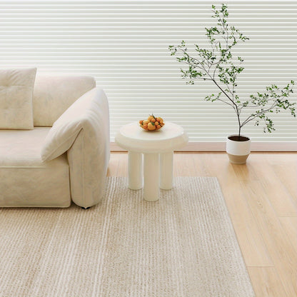 Bijzettafel – Sidetable – Salontafel – Nachtkastje – Banktafel – Ronde Kleine Tafel – Milky Wit – Compact & Eenvoudig Te Monteren