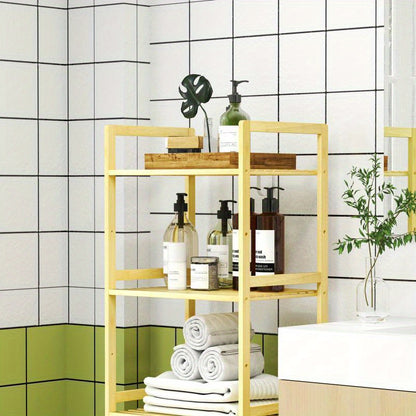 Badkamerkast – Badkamermeubel – Opbergkast – Kolomkast – Wastafelonderkast – 5-laags – Hoog Hardhout – Direct Gebruiksklaar