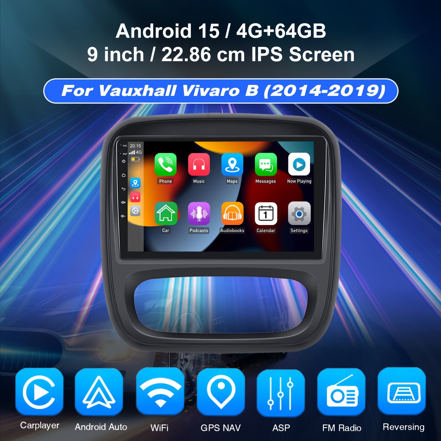 Multimedia Android Autoradio – 2 DIN Car Stereo – Incar Entertainment Systeem – Touchscreen Radio – Auto Display – 4+64GB Geheugen – 9 Inch IPS Scherm – Inclusief AHD Camera
