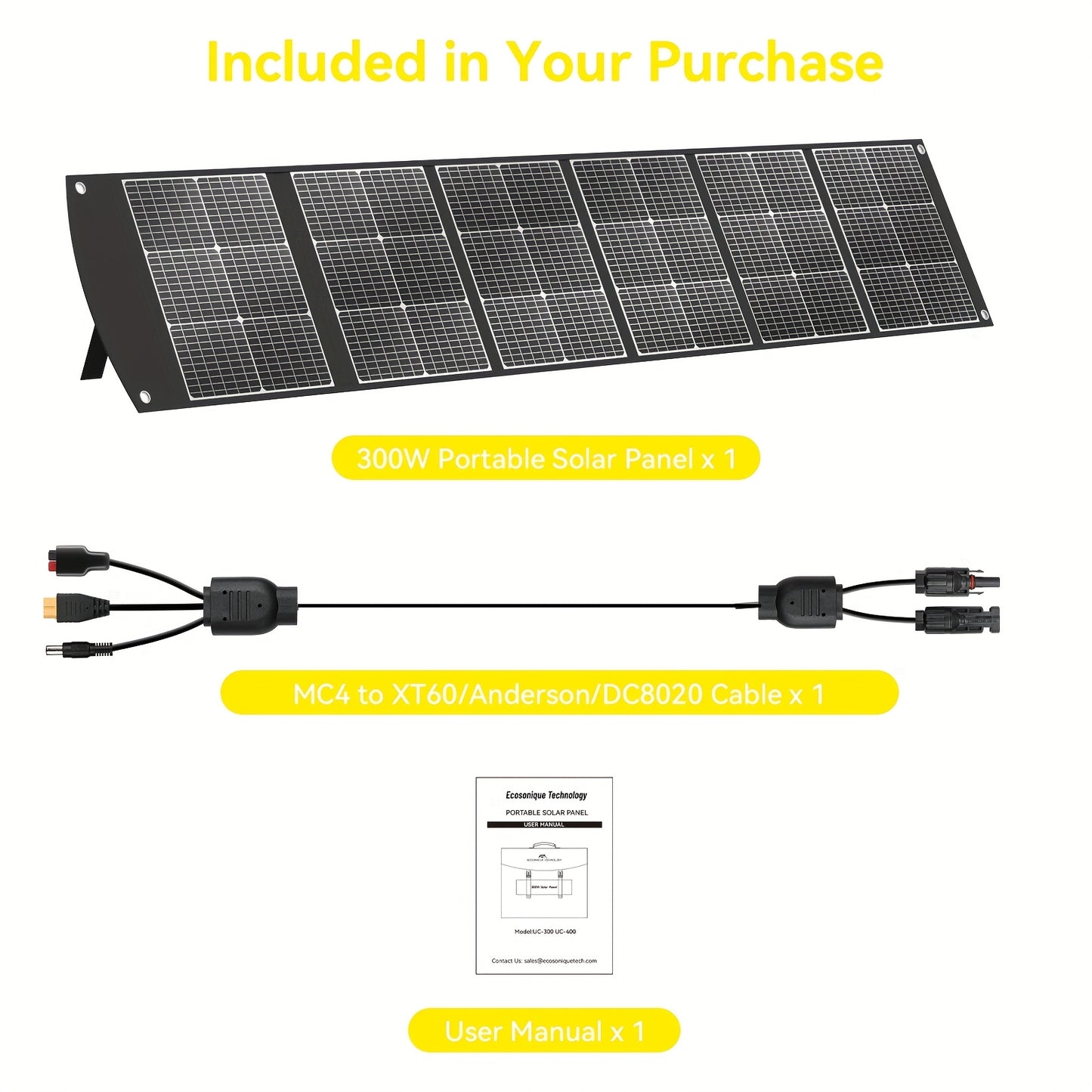 Draagbaar Zonnepaneel – Solar Panel – Opvouwbaar Zonnepaneel – Zonne-energie Kit – Offgrid Stroomvoorziening – 300W – Hoog Vermogen – Lichtgewicht & Weerbestendig