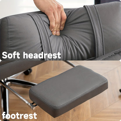 Gamingstoel – Gamestoel – Bureaustoel – Game Chair – Draaibare Ergonomische Stoel – 155° Kantelbaar – Met Lendensteun En Hoofdsteun – Comfortabele Beige Lounge Chair