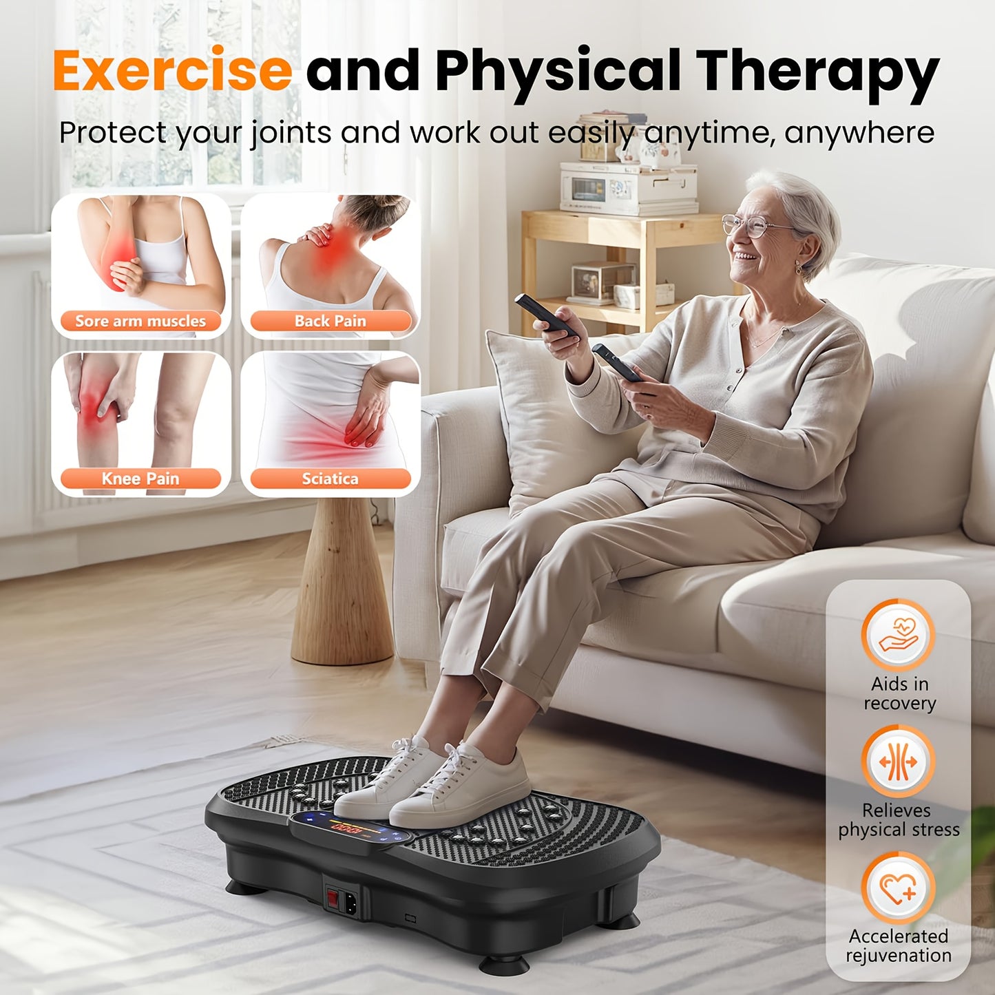 Vibratieplaat – Trilmachine – Schudbord – Fitnessplatform – Lichaamstrainer – Volledig Lichaam Vibrator – Verbetert Lymfedrainage – Geschikt Voor Gewichtverlies – Zwarte Kleur