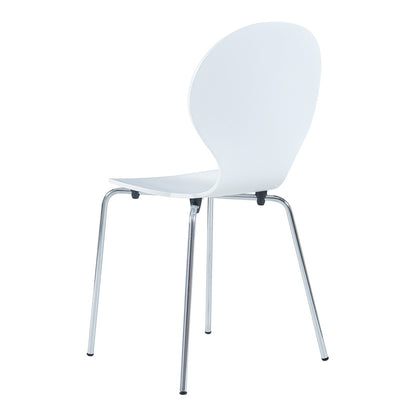 Eetkamerstoel – Stoel – Kuipstoel – Stoelset – Barkruk – Stapelbaar – Berkenhout Met Metalen Poot – Zithoogte 46 cm – Set Van 4
