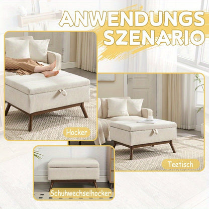 Vierkante Salontafel Met Opbergruimte – Koffietafel Bankje – Opberg Ottoman – Schoenenbank – Voetenbank – Metalen Frame – 68,58 cm Hoog – 3,2 Cu Ft Capaciteit