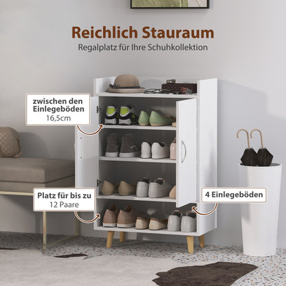 Schoenenkast – Schoenopberger – Schoenrek – Schoenenschuif – Schoenmeubel – Wit – Compact 12 Paar – Duurzaam Hout