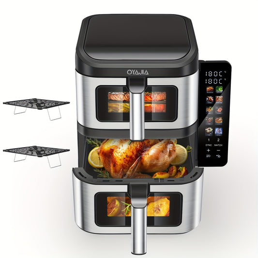 Heteluchtfriteuse – Airfryer – Friteuse – Luchtfriteuse – Digitale Oven – 11 Liter Capaciteit – Dubbele Mand met Cook & Sync Systeem