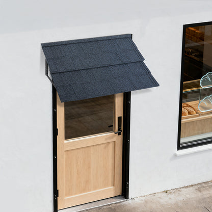 2 Metal Tile Shaped Awnings | Blue, 134*42CM, by NaMaSyo