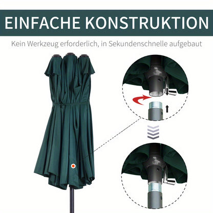 Parasol – Zweefparasol – Stokparasol – Tuinparasol – Balkonparasol – 2,7 Meter Diameter – Polyester Doek – Kruisvoet Met Tegengewicht