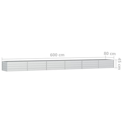 Verhoogd Plantenbed – Moestuinbak – Kruidenbak – Bloembak – Tuinbak – Verzinkt Staal – Weerbestendig – 600x80x45 cm – Comfortabel Rechtop Tuinieren