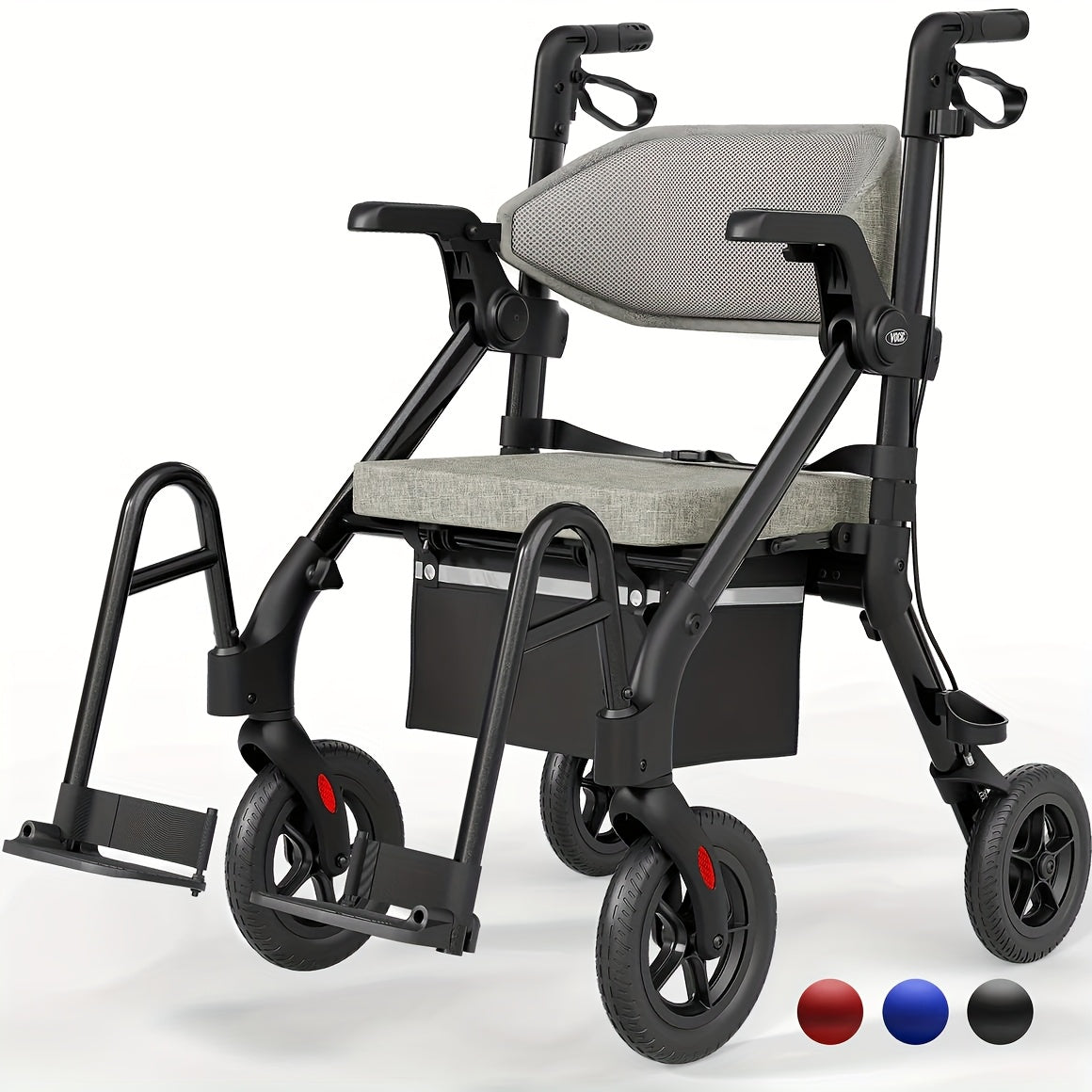 Rollator – Looprek – Wandelwagen – Mobiliteitshulpmiddel – Loopwagen – Lichtgewicht Opvouwbaar – 136 kg Draagvermogen – Zitje Met Rugleuning