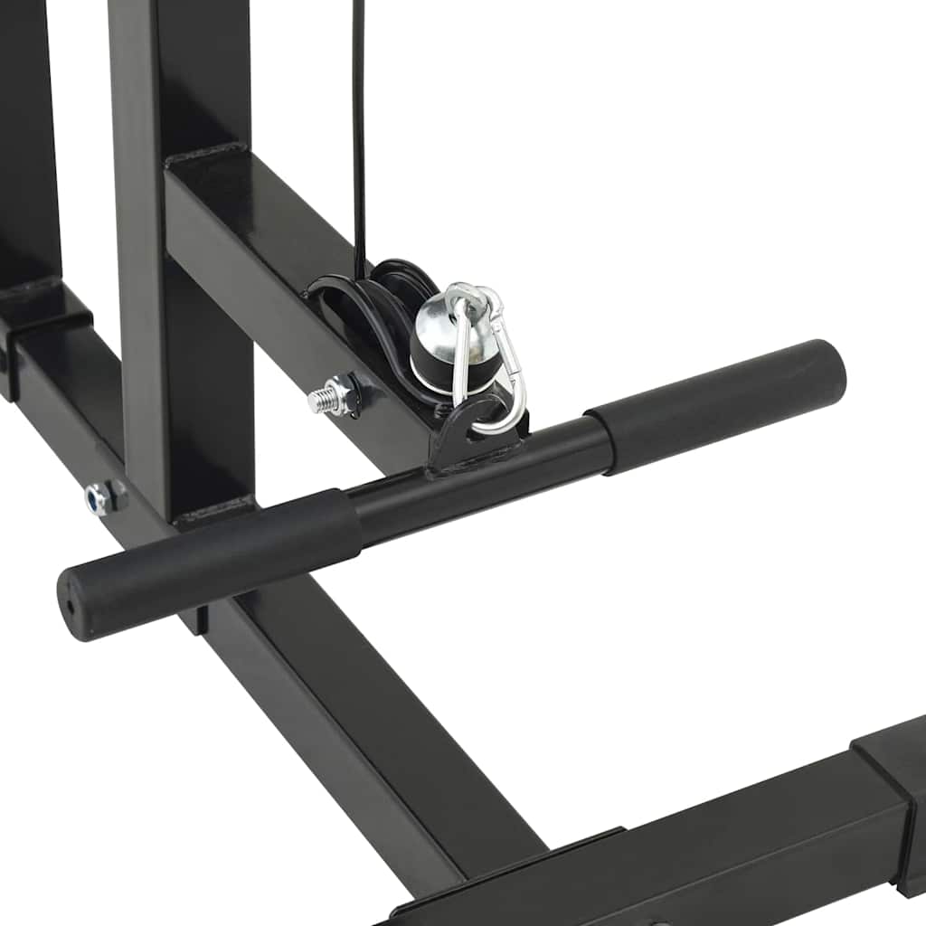 Lat Pulldown Machine – Krachttrainer – Fitnessmachine – Rugtrainer – Home Gym Apparatuur – Zwart – Verstelbare Zitting – Stalen Bouw 80 Kg Belastbaar