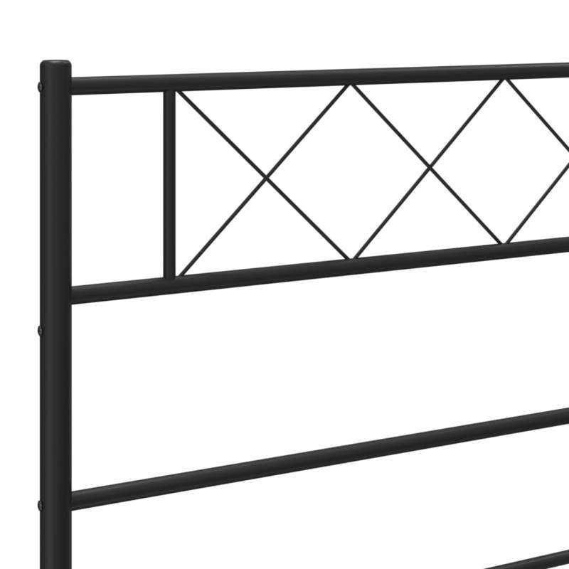 Bedframe – Bedframe Met Hoofdbord – Stalen Bedframe – Platformbed – Slaapbed – Zwart Met Hoofdbord – Stevige Metalen Constructie – Geschikt Voor 160x200 cm