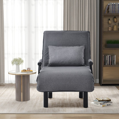 Slaapstoel – Slaapfauteuil – Slaapbank – Logeerbed – Zetelbed – Verstelbare Rugleuning 6 Posities – Inklapbaar en Ruimtebesparend – Comfortabele Zitting met Kussens