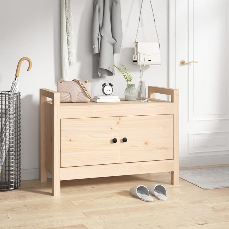 This Bench, Measuring 80X40X60 Cm And Made of Solid Pine Wood, Is Ideal As a Shoe Stool in Your Hallway Or As a Storage Stool in Your Living Room.