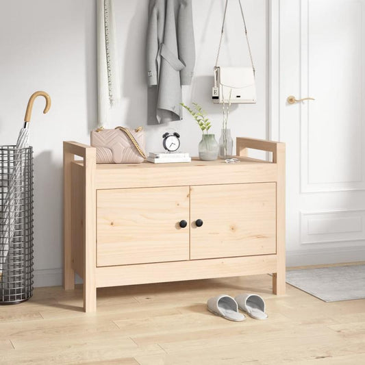 This Bench, Measuring 80X40X60 Cm And Made of Solid Pine Wood, Is Ideal As a Shoe Stool in Your Hallway Or As a Storage Stool in Your Living Room.