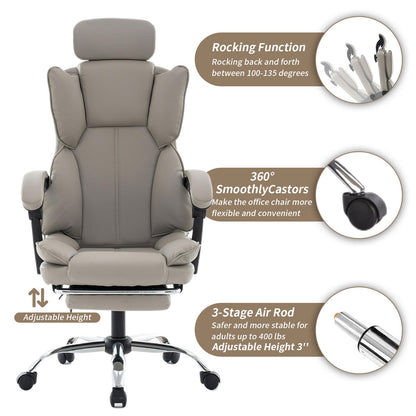 Gamingstoel – Gamestoel – Gaming Chair – Game Stoel – Bureaustoel – Ergonomisch – Verstelbare Hoogte – PU Leder – Zachte Schuimvulling – Stevige Rugleuning – Paars-Wit – Geschikt Voor Volwassenen En Tieners