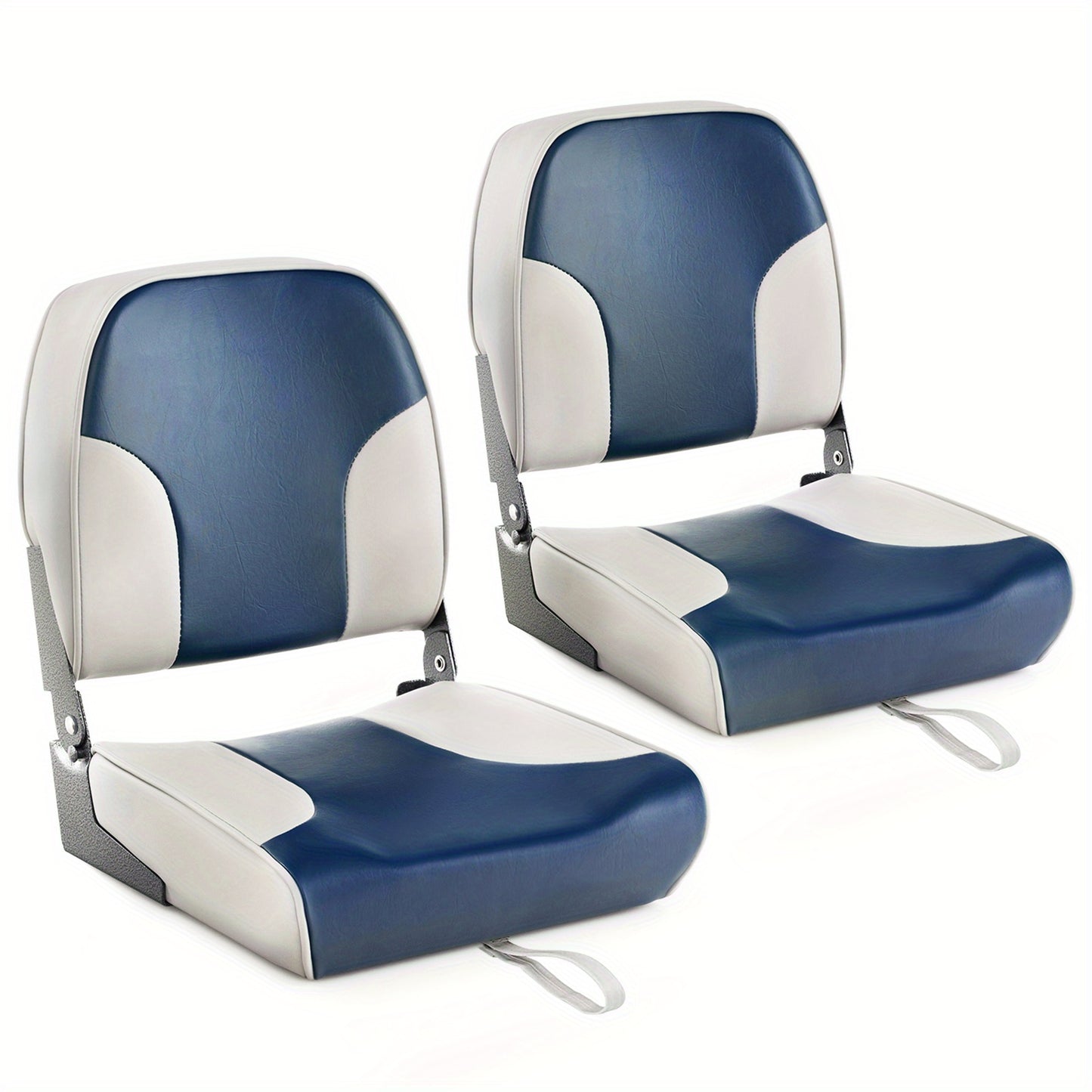 Opvouwbare Bootstoel Set – Vouwstoel – Bootbank – Visstoel – Opklapbare Bootstoel – 12 Cm Dikke Comfortabele Spons – Waterafstotend PVC Blauw-Beige-Grijs