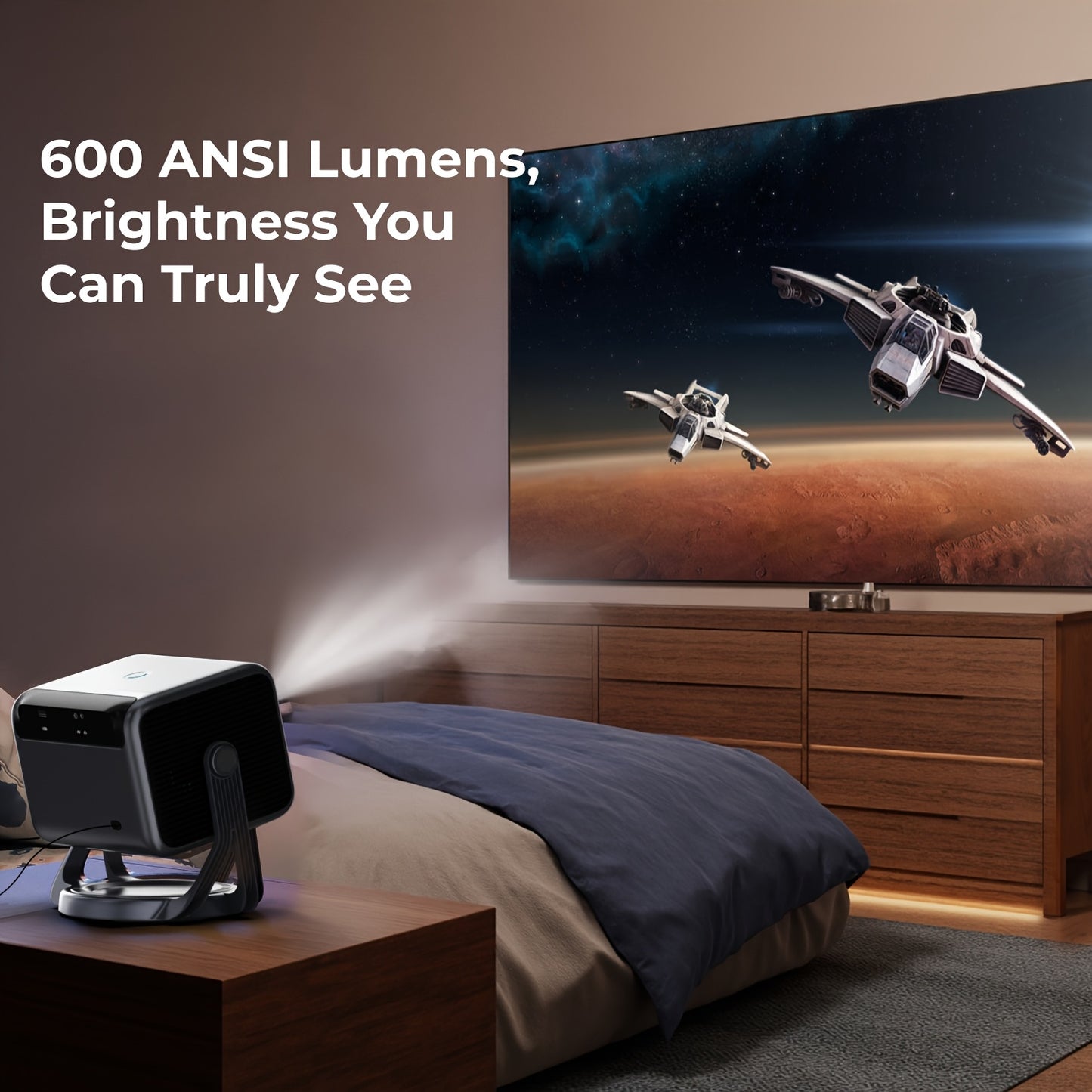 Beamer – Projector – Mini Beamer – Home Cinema – Smart Projector – Android TV 11.0 – 600 ANSI Lumen – Native 1080P Full HD