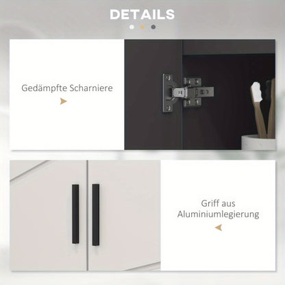 Badkamer opbergkast – Badkamerkast – Wastafelkast – Opbergmeubel – Opberger – Verstelbare legplanken – Anti-kantelbeveiliging – Grijs – 60x30x60 cm