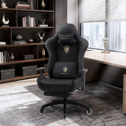 Gamingstoel – Gamestoel – Gaming Chair – Bureaustoel – Game Stoel – Ergonomisch Hoog Model – 3D Armleuningen & Lendensteun – Verstelbare Voetsteun & PU Wieltjes – Wit