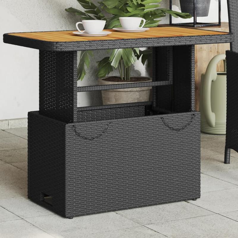 Zwarte Tuintafel – Buiten Tafel – Balkon Tafel – Patio Tafel – Tuin Meubel – Compact 90x55x71 cm – Lichtgewicht & Eenvoudig Zelf Te Monteren