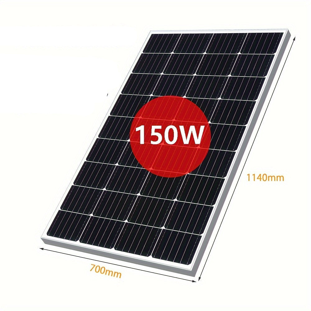 Monokristallijn Zonnepaneel – Zonnecel – Solar Panel – Campingpaneel – Off-Grid Paneel – 150 Watt Vermogen – 12V/24V Geschikt – Weerbestendig Ontwerp