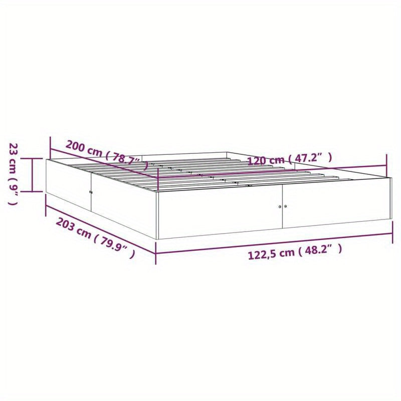 Bedframe – Bed – Kinderbed – Eenpersoonsbed – Meubel – Houten Hardhout – Geschikt Voor Matras 120x200 Cm – Modern Design