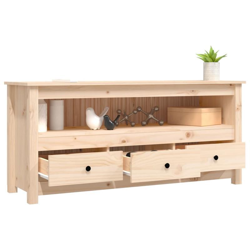 TV-meubel – Tv-kast – Entertainmentmeubel – Mediameubel – Dressoir – Massief Hout – Geschikt voor 75 Inch TV – Ruime Opbergruimte – Eenvoudige Montage – Compact Ontwerp – Modern Design