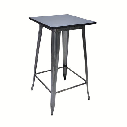 Bartafel – Bar Tafel – Statafel – Keukentafel – Bistrotafel – Industrieel Design – Metaal Met Stevig Ijzeren Frame – Compact 60x60x110 cm – Geschikt Voor 2-4 Personen