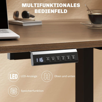 Zit-Sta Bureau Verstelbaar – Hoogteverstelbaar Bureau – Sta Bureau – Elektrisch Bureau – Bureau Met Geheugenfunctie – Stevig Stalen Frame – Eenvoudige Montage