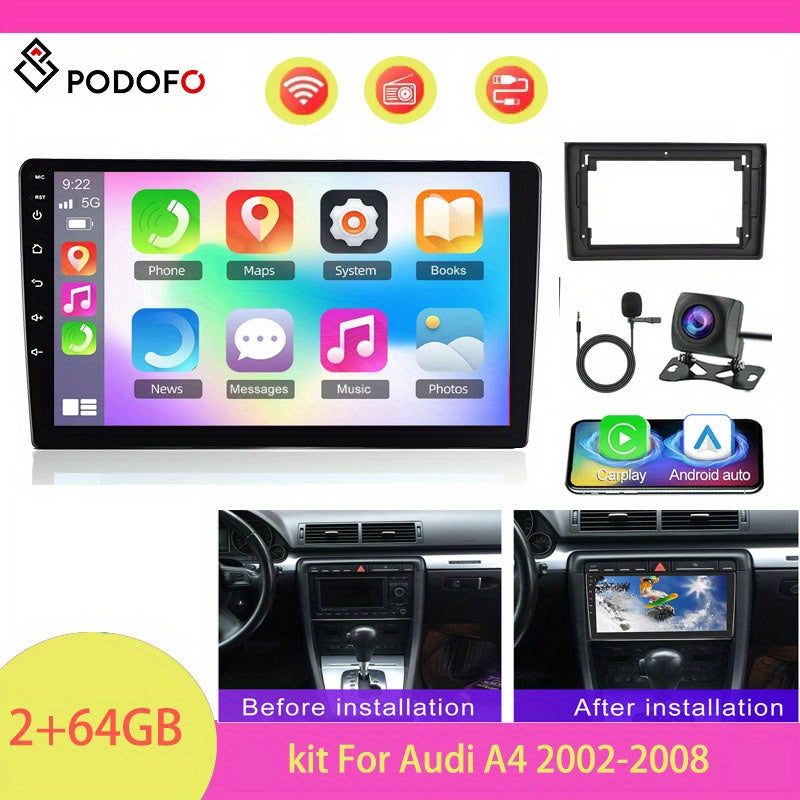Autoradio – Auto Radio – Car Audio – 2-DIN Autoradio – Android 13 Autoradio – 9 Inch Touchscreen – Draadloze CarPlay & Android Auto – Inclusief AHD Achteruitrijcamera & Microfoon