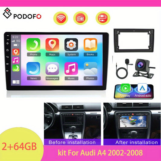 Autoradio – Auto Radio – Car Audio – 2-DIN Autoradio – Android 13 Autoradio – 9 Inch Touchscreen – Draadloze CarPlay & Android Auto – Inclusief AHD Achteruitrijcamera & Microfoon