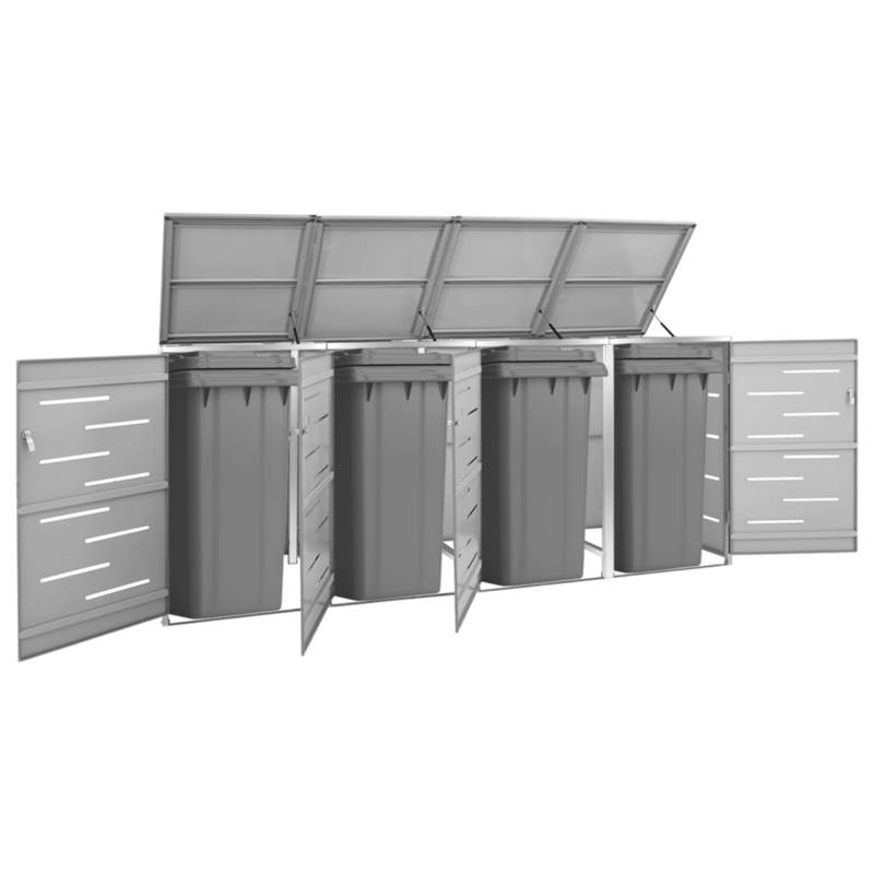 Afvalcontainer – Vuilnisbak – Afvalbak – Kliko – Containers – Extra Ruim 4 Ton Capaciteit – Roestvrij Stalen Frame & Slotbaar Dakvormig Deksel