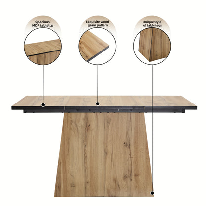 Eettafel – Keukentafel – Tafel – Barmeubel – Bamboetafel – Rechthoekig – Natuurlijk Bamboe – Stevig Zwart A-Frame Onderstel