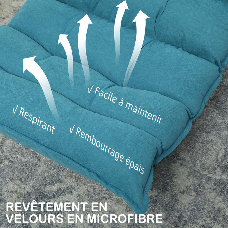 Ligstoel – Loungestoel – Relaxstoel – Tuinstoel – Draaistoel – Verstelbare Rugleuning – 360° Draaibaar – Zacht Gevoerd – Met Metaal Frame