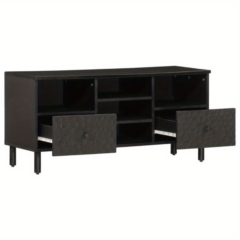 TV Cabinet 100X33X46 Cm Solid Mango Wood Black