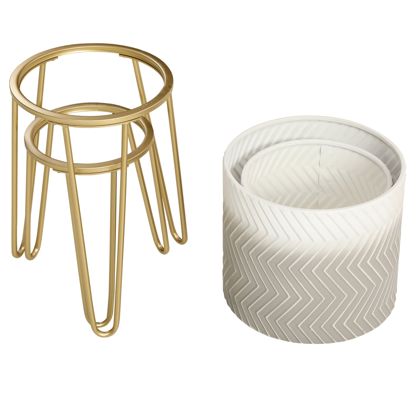 Set Van 2 Vazen – Bloemenvaas – Decoratieve Vaas – Plantenhouder – Sierpot – Metalen Frame – Hoogte 67 cm – Stevig En Stijlvol