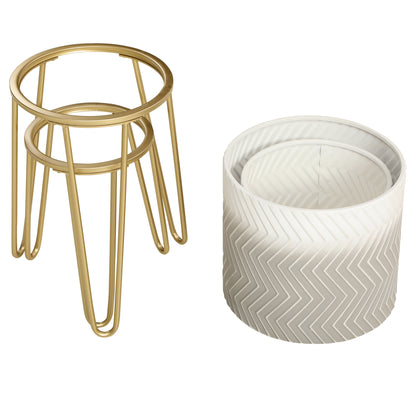 Set Van 2 Vazen – Bloemenvaas – Decoratieve Vaas – Plantenhouder – Sierpot – Metalen Frame – Hoogte 67 cm – Stevig En Stijlvol