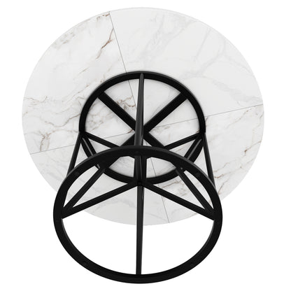 Ronde Eettafel – Eettafel Rond – Keukentafel – Salontafel Rond – Tafel 100x100x76 cm – Metalen Poten – Geschikt Voor 4-6 Personen